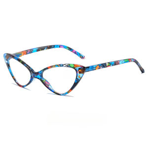 JN IMPRESSION New Cat-eye Frame Anti-blue Light Printed Reading Glasses for Women Fashion Trend Presbyopic Glasses Frame Manufacturer