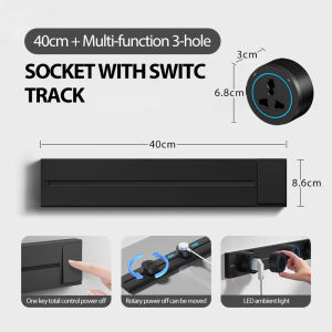 Movable Power Track Outlet 8000W Universal Power Adapter Socket Outlet Modern Electric Wall Outlet for Living Room Office Kitchen