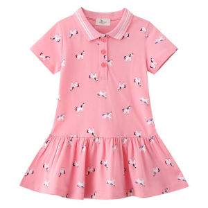 Váy Kỳ Lân Cho Bé Gái Quần Áo Trẻ Em Váy Polo Cotton Mềm Hoạt Hình Trang Phục Sinh Nhật Thường Ngày Chất Lượng Tốt