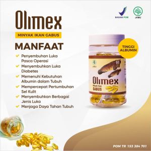 Olimex Kapsul Minyak Ikan Gabus Ekstrak Albumin Obat Luka Pasca Operasi