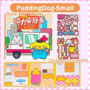 Cartoon Magnetic Kuromi Paper Doll House Book Set Sanrio Quiet Book DIY Busy Book for Kids