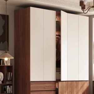 Wooden Wardrobe Bedroom Home Sectional No Pull Handle Modern Simple Finished High-Grade Storage Cabinet