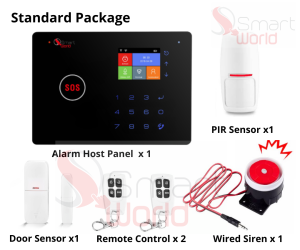 SMART WORLD TUYA WIFI+GSM Smart Alarm System Wireless Home Alarm System WiFi Smart Alarm Siren Detector Sensor Phone APP Control (SW G66)