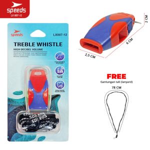 SPEEDS Peluit Wasit Pluit Treble Whistle 120db + Lanyard Tali Olahraga Periwitan Sporty Kecil 007-12