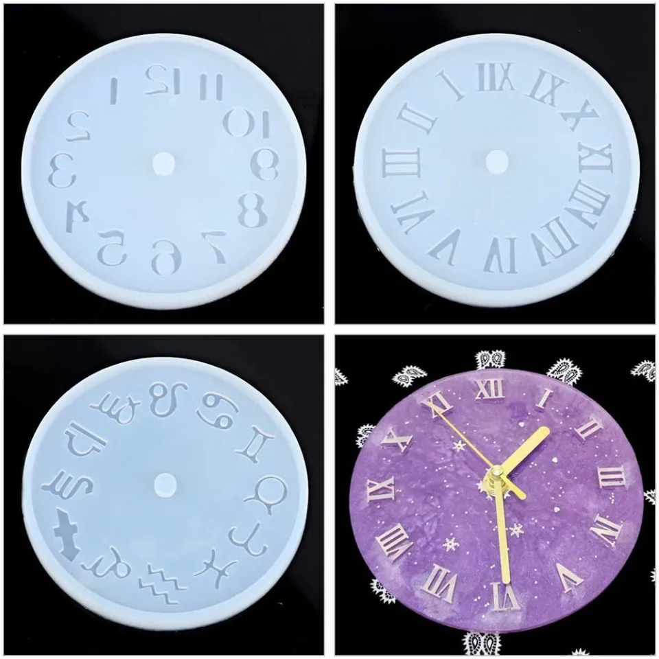 MAXG Watch Shaped DIY Home Decoration Handmade Craft Crystal Glue Clock  Resin Mould Casting Mold Silicone Mold