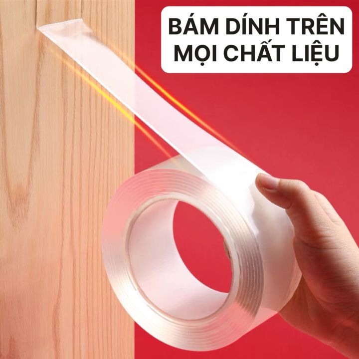 [SIÊU BÁM DÍNH] BĂNG KEO 2 MẶT TRONG SUỐT DÁN DÍNH CỰC CHẮC TRÊN MỌI BỀ ...