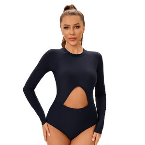 Long Sleeve Swimsuits for Women Rash Guard  One Piece Bathing Modest Swimwear Sport Surfing Beach Solid Swimming Wear