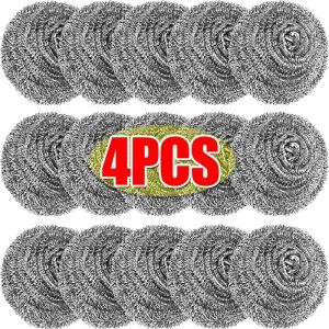 30PCS Stainless Steel Cleaning Ball Steel Wire Dishwashing Balls Pan Pot Rust Remover Dish Brush Kitchen Scrubbers Accessories