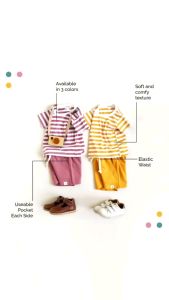 Stripe One set || Baju setelan anak || baju anak