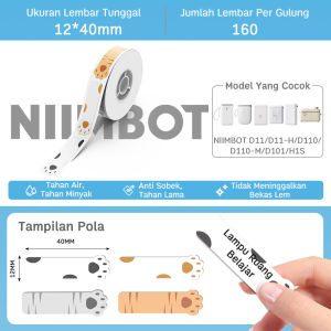 Kertas Label Pola Kartun untuk Mesin Label NIIMBOT D11/D110/D101/H1S Label Berkualitas Tinggi dengan Desain Kustom dan Ramah Lingkungan