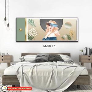 Tranh cô gái vintage decor phòng ngủ treo tường trang trí phòng khách trọ quà tặng khai trương spa shop phông nền live