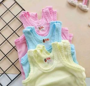 12pcs - Kaos Dalam Bayi & Anak 1-5 Tahun S-XXL Singlet Warna Polos Murah