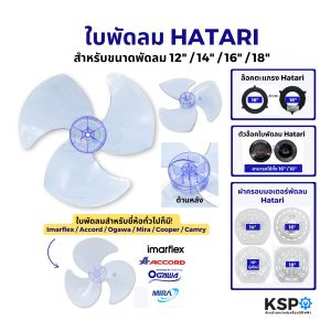 ใบพัดลม HATARI ฮาตาริ 12นิ้ว / 14นิ้ว / 16นิ้ว / 18นิ้ว อะไหล่พัดลม