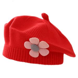 Winter Toddler Beret Girls Warm Hat Lovely Knitted Cap Windproof Bonnet Baby Stylish Headwear for Infant 6M to 4T