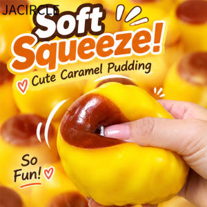 JACIRCLE Handmade Caramel Pudding Squishy Ball Crunchy Squeaky Stress Relief Fidget Toy for Kids Adults