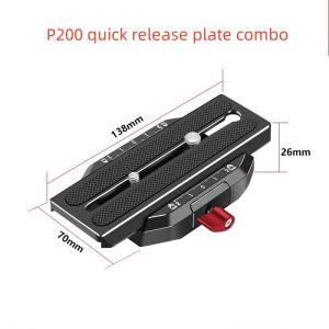 Quick Release Plate P200 for Tripod Head Monopod Holder Compatible for Arri Photography Accessories 1/4 3/8 Mounts