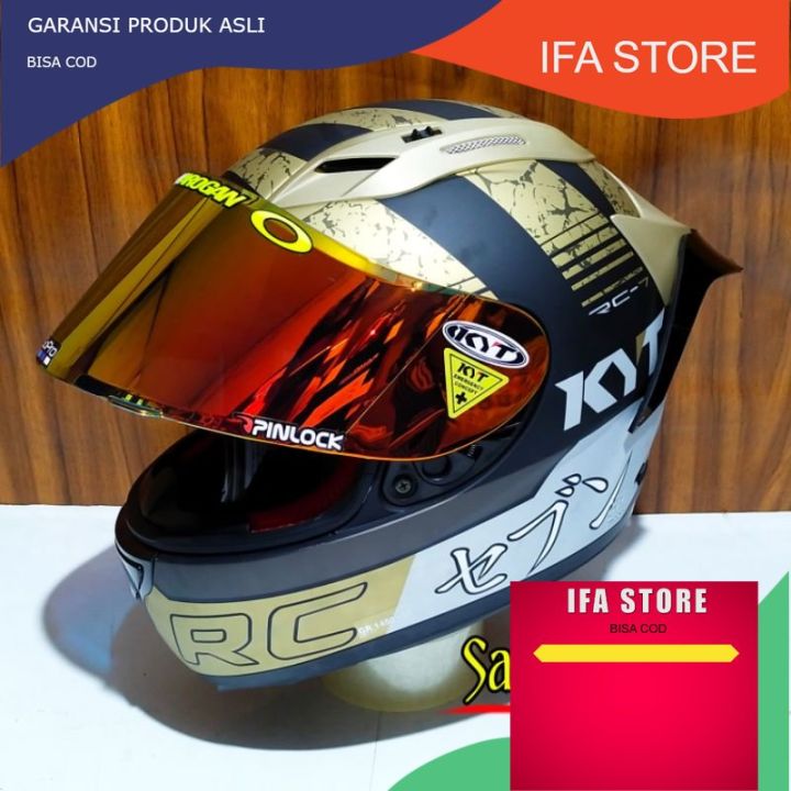 Helm KYT Rc7 black doft Helm HELEM full face KYT Rc7 black doft Gold