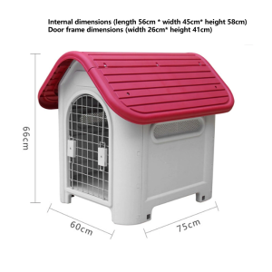 HATELI คอกสุนัขกลางแจ้ง บ้านสุนัขขนาดใหญ่ บ้านแมวจรจัดกันน้ำอเนกประสงค์ บ้านสุนัขสำหรับสัตว์จรจัด บ้านแมวอบอุ่นในฤดูหนาว บ้านสุนัขพลาสติกกันฝนสำหรับกลางแจ้ง