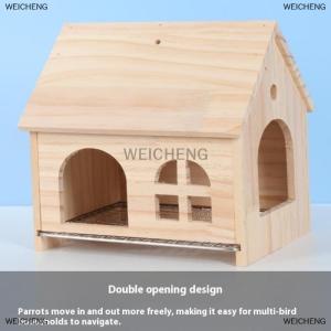 [COD] WEICHENG Pullable dưới Nhà chim võng làm tổ dễ dàng để làm sạch sáng tạo rắn gỗ Vẹt nhà mịn cạnh chim chăn nuôi hộp