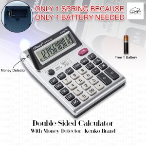 KENKO Electronic Calculator Dual Display with Money Detector (1 SPRING ONLY 1 BATTERY ONLY NEEDED)