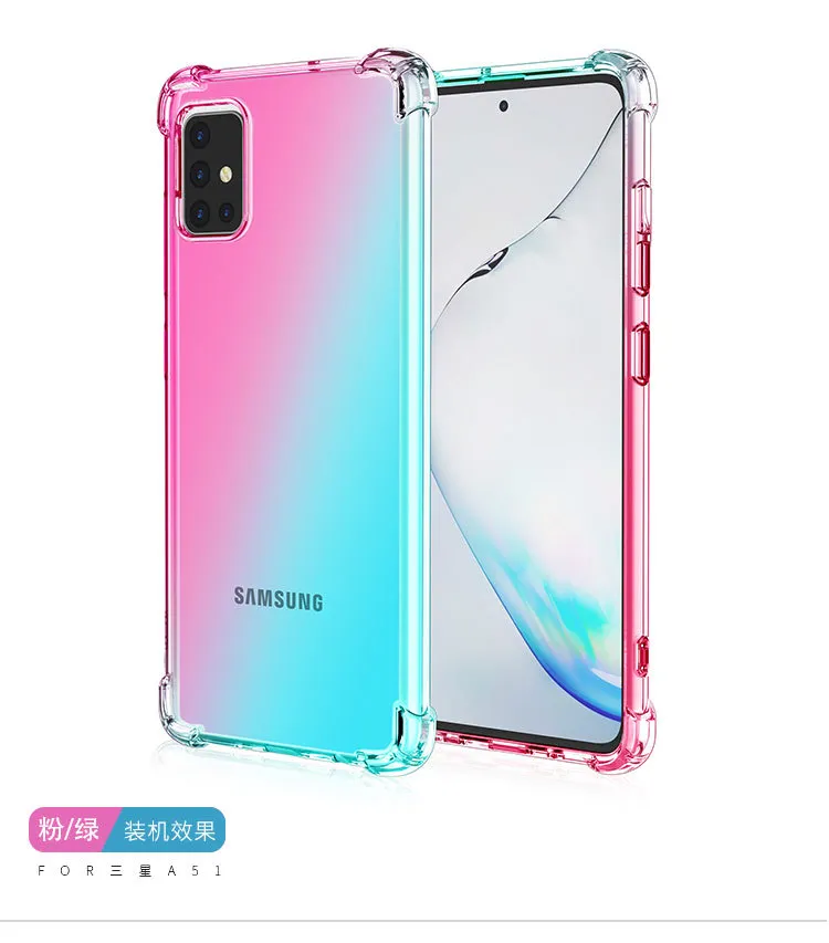 XICCI For Samsung A51 A71 Gradient Color Case Cover Soft TPU