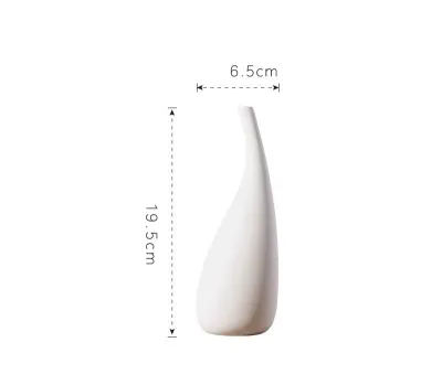 NORDIC SIMPLE STYLE WHITE CERAMIC VASES DROP SHAPE MODERN CERAMIC VASE DECOR FIRE MANTLE PLACE DECORATION RUSTIC MODERN FLOWER VASE