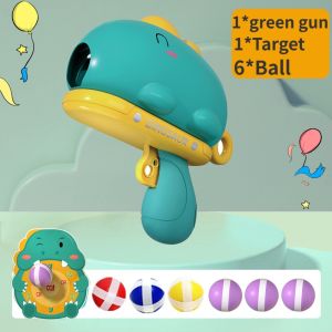 Dinosaur Sticky Ball Throwing Toy Set Shooting Ball Gun Dart Board Target Soft Bullet Outdoor Indoor Game Girl Boy Birthday Gift