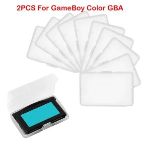 LUSIT 2PCS Plastic Game Cartridge Case Clear Anti-Dust Gaming Card Box Clear Card Case Hard Shell Game Card Holder for GameBoy Color GBA Game Console Accessory