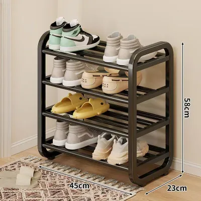 VISION 5-Tier Foldable Shoe Rack | Stackable Stainless Steel Shoe Organizer | Colorful Space-Saving Storage
