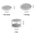 [HomeAmaze]1/2Tier Rotating Tray Spining Storage Condiment Organizer Kitchen Cabinet Organizer Seasoning Rack Fridge Rotate Organizer. 