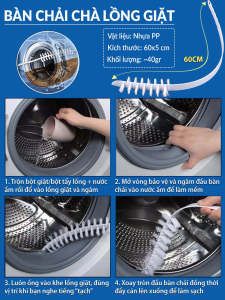 Bàn Chải Cọ Lồng Máy Giặt Vệ Sinh Cặn Bẩn Chà Sạch Sâu Khoang Máy Cửa Ngang & Cửa Đứng