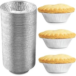100pcs Disposable Aluminum Foil Tart Pan Heat Evenly  Egg Tart Molds Baking Cups Aluminum Foil Baking Cups