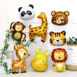 DXNZVA Tiger Giraffe Lion Monkey Cartoon Animals Foil Balloon Animal Shape Forest Theme Lion Monkey Elephant Balloon Kids Gift Toys Inflatable Jungle Animal Balloons Childrens Day