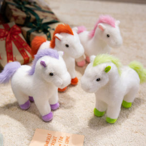 Colorful Horse Plush Toy Lovely Horse Soft Realistic Animal New Born Gifts Doll Home Decoration Ornaments
