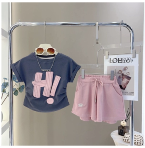 Hot Terno for Kids Girl Top + Shorts 2 Piece Set for Girls 6-15yrs old Girls Suit Summer New Korean Style Cotton Childrens Clothing Teens Girls Suit