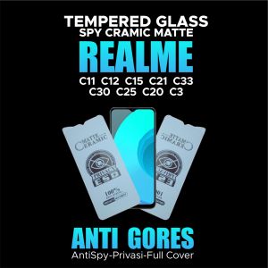 ANTI GORES REALME C11 C12 C15 C21 C30 C31 C33 TEMPERED GLASS MATTE CRAMIC SPY ANTI PECAH HD9