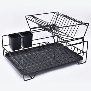 Stainless Steel 2 layer Dish Rack Drain Dish Rack Rak Penyimpanan Pinggan餐具收纳架
