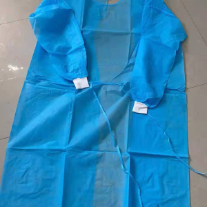 A10 pieces Isolation Gown Suit Blue WaterProof Disposable PPE Bunnysuit Non Woven - Blue(25gsm