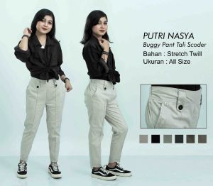 Putri Nasya celana chino stret baggy pant scoder samping / celana bahan / celana kantor / celana kerja / celana formal / celana kerja wanita / celana kantor wanita / maroon / latte / abu / hitam / putri nasya
