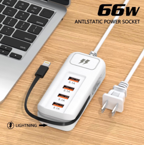 66W 5in1 Mobile Phone Pd+Bsb Direct Charger Socket Multi-port Charging with Power Strip Suitable for Universal Moibile Phones