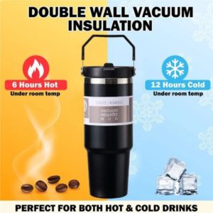 【Low Price】30Oz Thermos Cup Stainless Steel Straw Cup Outdoor Sports Cup Coffee Mug Hot And Cold Water Bottle Babalux