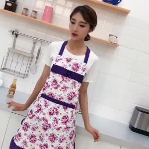 Womens Rose Lace Apron Korean Cute Halter Neck Spring Summer Kitchen Restaurant