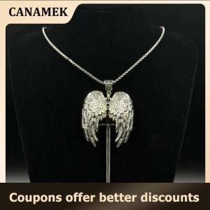 【 CANAMEK 】 Y2K Gothic Personalized Creative Angel Wings And Pendant Necklace Couple Necklace Suitable For Daily Wear