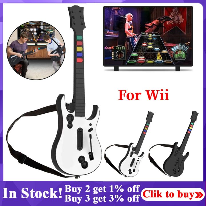 2 In 1 Guitar Pattern Wireless Controller With Adjustable Strap Games