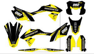 decal klx 150 bf kuning hitam simple