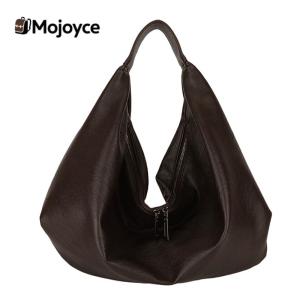 Womens Stylish PU Leather Tote Bag with Zipper Big Capacity Underarm Bag for Daily Work and Travel