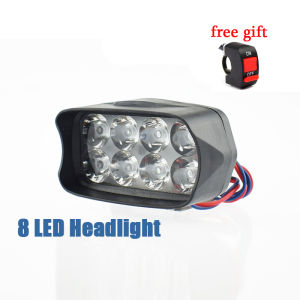 E&M Motorcycle LED Headlight Black Super Bright 6 8 12 16 LED Working Spot Light Motorbike Fog Lamp 1200LM Scooters Spotlight
