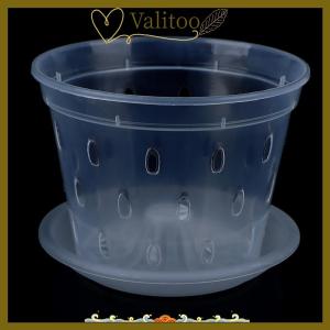 [Valitoo] 1Pc Flowerpot Garden Planter Drainage Pots with Holes Transparent Orchid Baskets Plastic Breathable Flower Pots Accessories