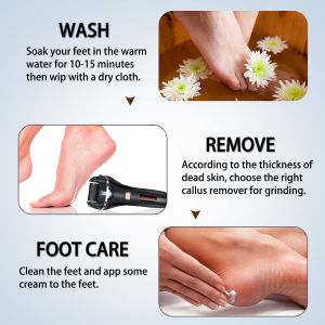 Electric Callus Remover Foot Grinder Rechargeable Foot File Hard Skin Remover Pedicure Tools for Feet Electronic Callus Shaver Portable Waterproof Pedicure kit for Cracked Heels and Dead Skin Foot Care Foot Scrubber with LED Light and 2 Roller Heads