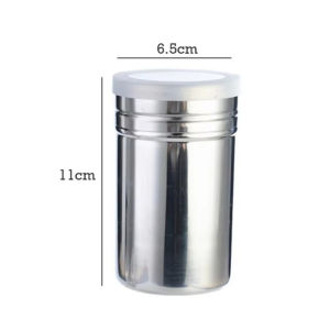 Stainless Steel Powder Sprinkler Kithen Powder Distributor with Dense Hole Cocoa Cinnamon Sugar Gauze Mesh Jar Seasoning Bottles